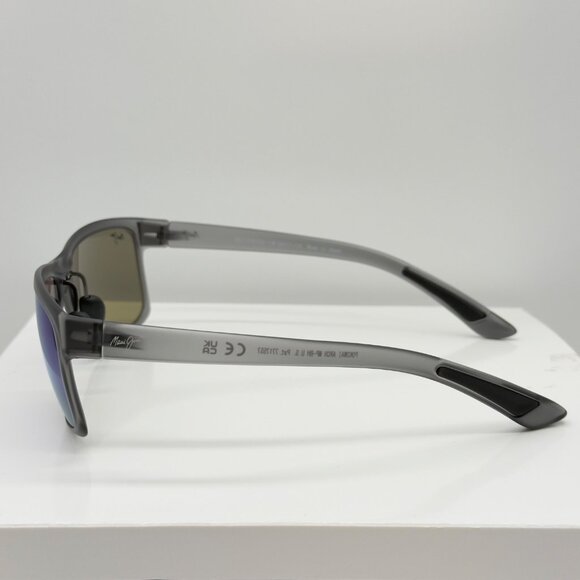 Maui Jim Pokowai Arch B439-11M Translucent Grey Sunglasses Polarized Blue Lens - Picture 5 of 12